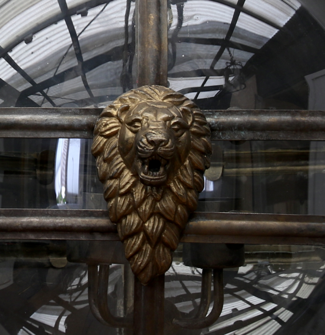 Globe Lion Lantern // Antique Brass